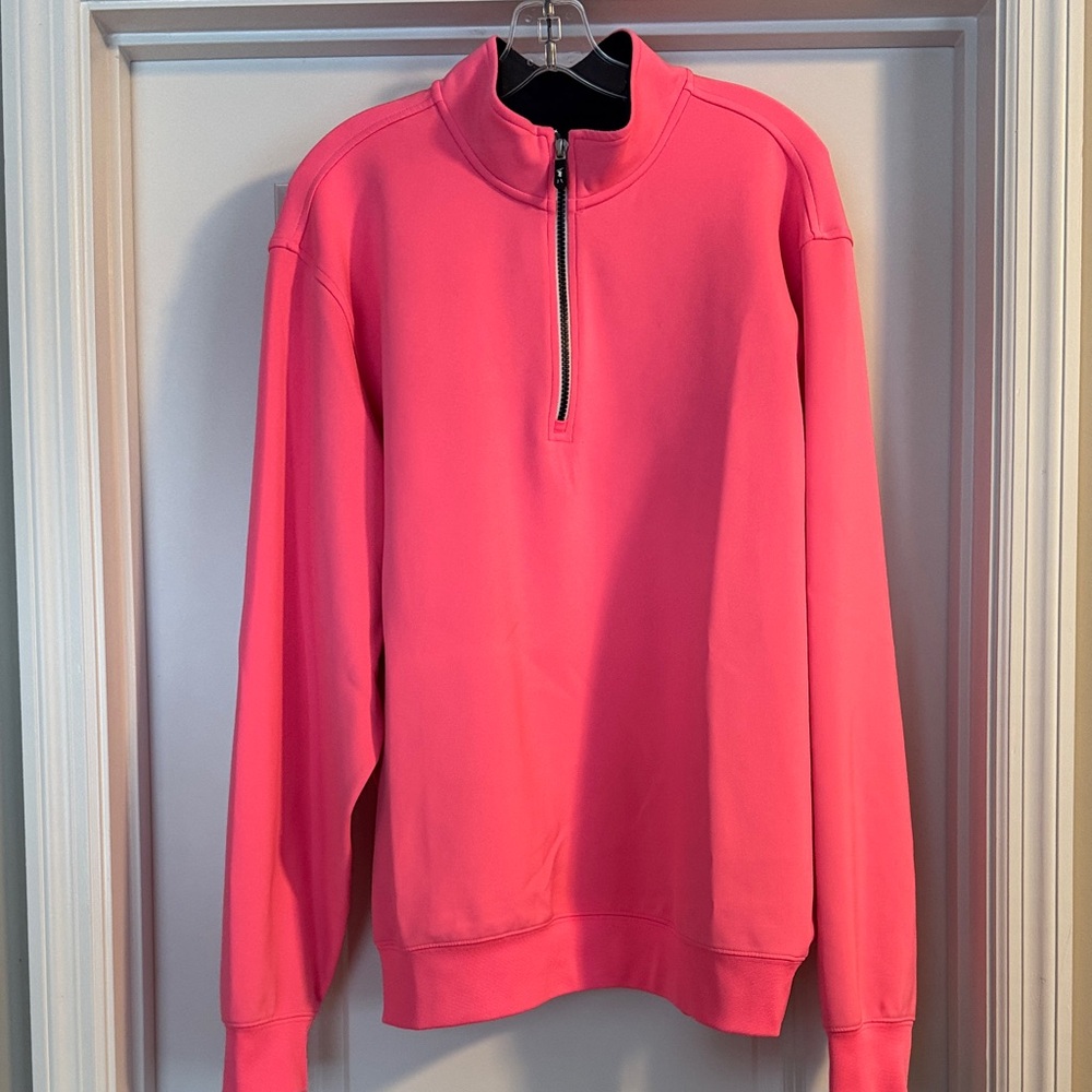Fairway & Green Men's Pink Quarter Zip Golf Pullover